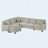 125.2" U-Shaped Sectional Sofa with Movable Ottoman & Side Storage Pockets