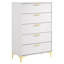 Commode rectangulaire blanche à 5 tiroirs Karena