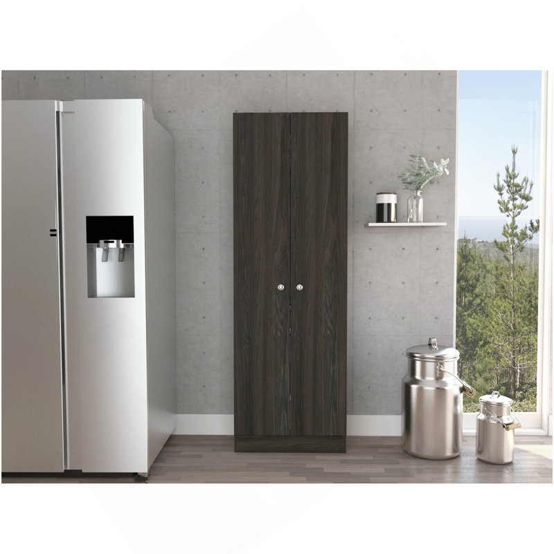 Armoire de rangement Pipestone, cinq tablettes, finition espresso / wengé noir, Noir