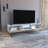 Huna TV Stand, Dual-Tone With Hinged Drawers And Open Shelves