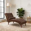Chaise longue rembourrée brun foncé