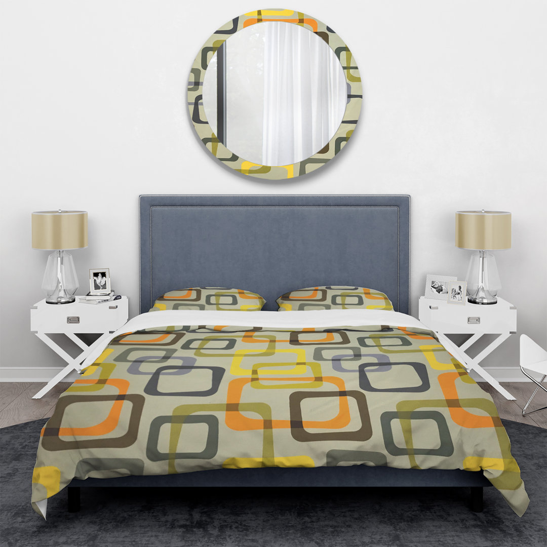  Yellow Microfiber Modern and Contemporary Duvet Cover Set Design Art 