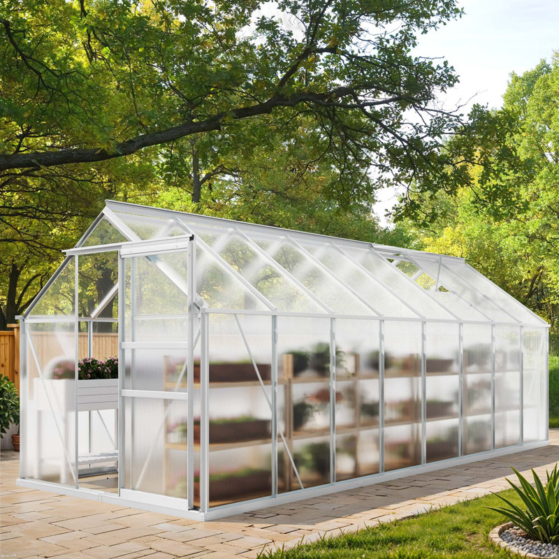 Compact Walk In Greenhouse for Garden Backyard, 75.60" H x 74.40" W x 50.40" D