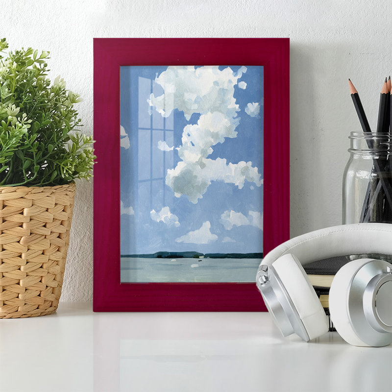 «Juillet Lakeside II», impression encadrée avec verre, Rouge, H 6 po x l 4 po x P 1 po