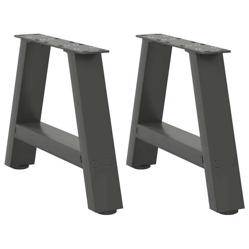 Coffee Table Leg Steel Adjustable Height, Anthracite, 11.8" H x 15.7" D