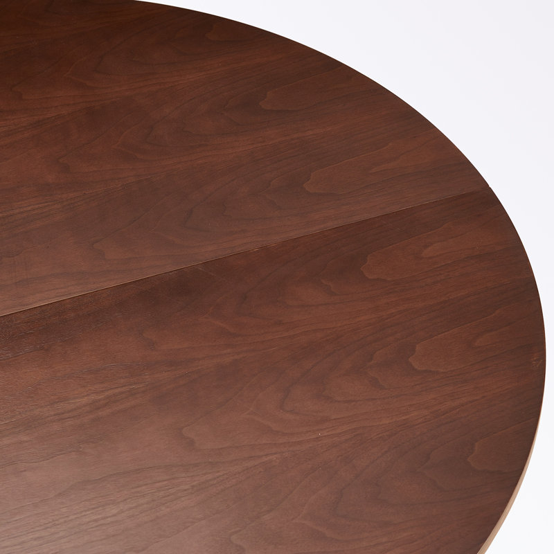 Anae Round Dining Table Pedestal Table with MDF Handcraft Oak Veneer Top for Dining Room, Walnut, 29.5"H x 47.24"L x 47.24"W