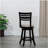 24-inch barstool, latte color coating, beige fabric seat