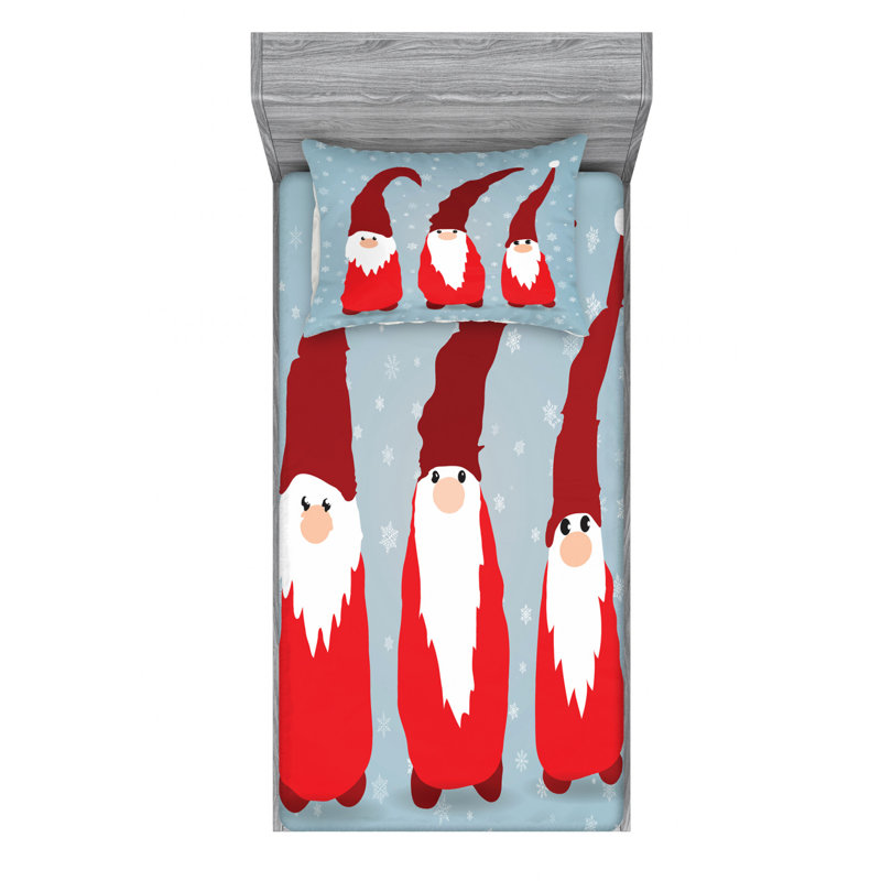 Gnome Microfiber Sheet Set, Twin Sheet Set with Fitted Sheet