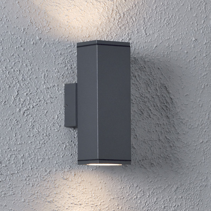 Monza 2 Up Down Outdoor Armed Sconce, Anthracite