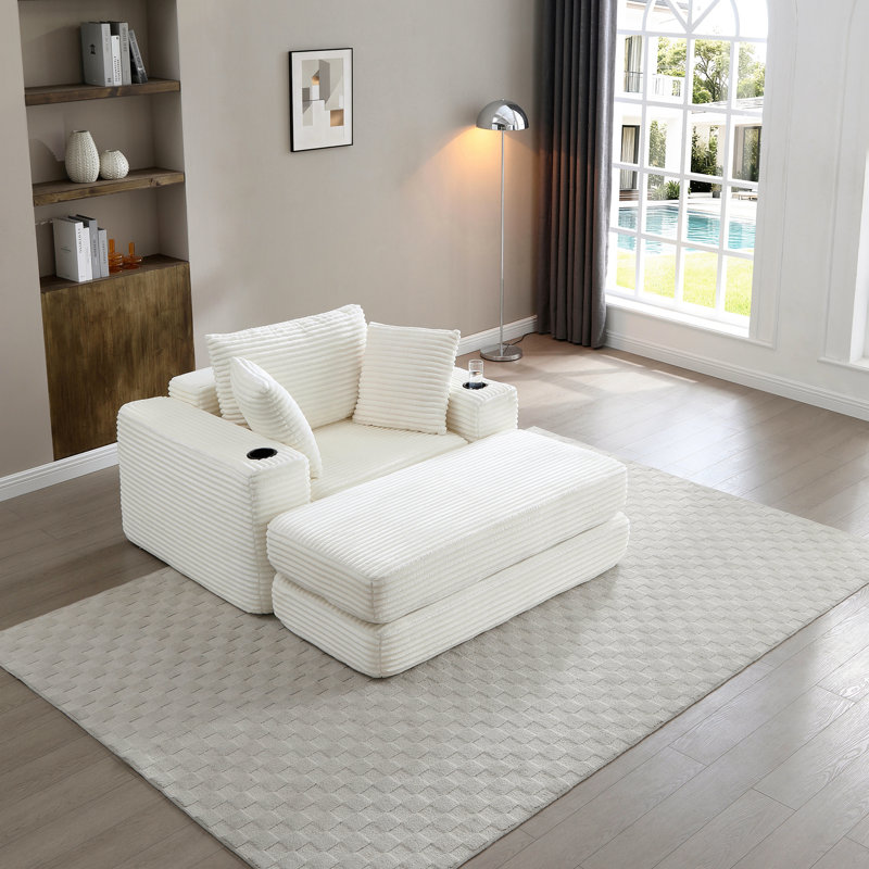 Canapé-lit modulaire 3-en-1 de 52,4 po Boneless, Beige