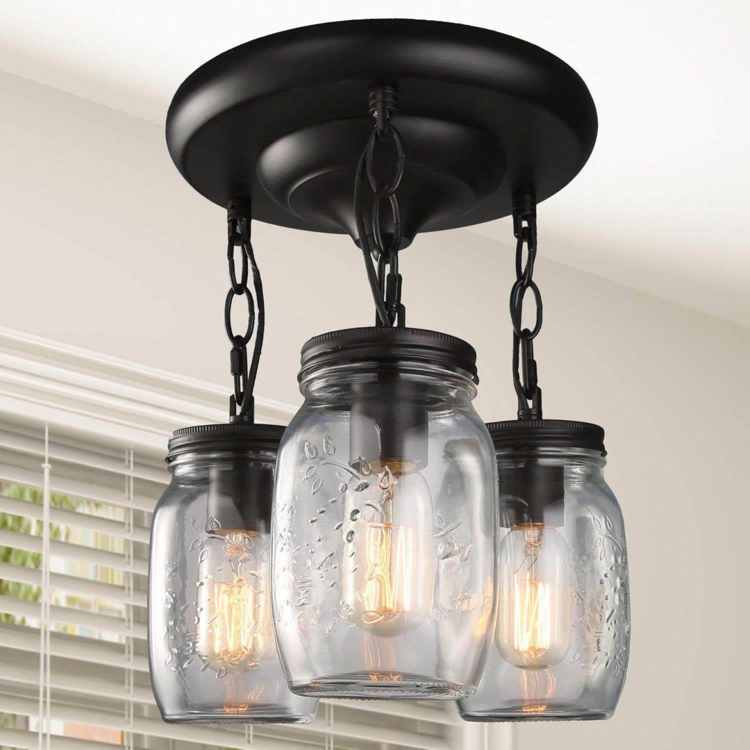Bergeson Glass Semi Flush Mount Beachcrest Home™