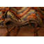 Tapis orange foncé en laine noué à la main de conception unique 5 pi 6 po x 7 pi 11 po New Age