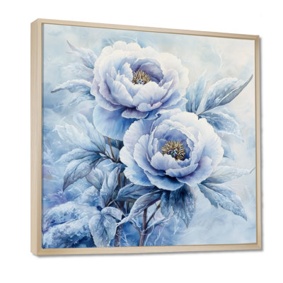 Pivoine bleue glacée - art mural pivoines