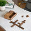 Jeu de table dominoes décoratif avec tiroir de rangement - Jeux classiques pour table basse et décoration de salon - Décoration décorative fonctionnelle et soirée de jeu en famille pour adultes et enfants - 9 po, brun