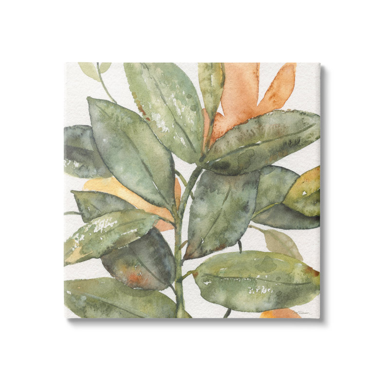 Au-664-Toile, "Botanical Leaves Watercolor Plant On Canvas" par Carol Robinson, peinture, H 30 po x l 30 po x P 1,5 po