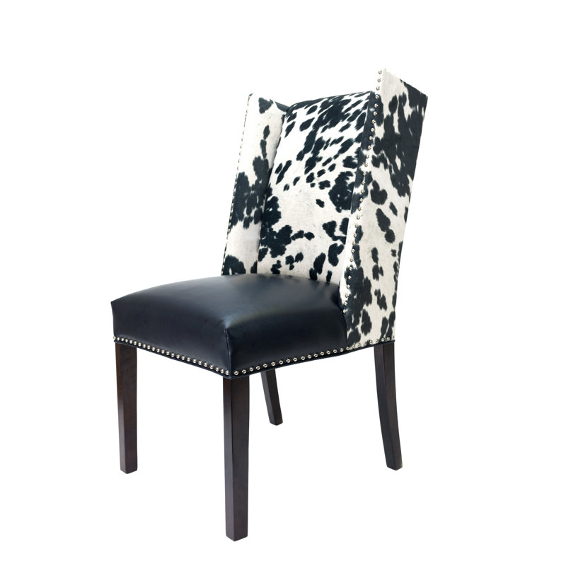 Chaise d'appoint rembourrée Bernier, Noir / blanc, Espresso