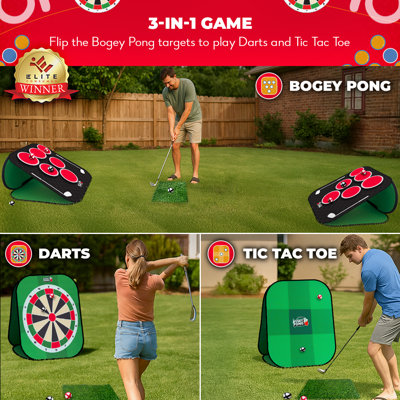 Bogey Pong | Jeu de golf 3-en-1 Backyard Pong