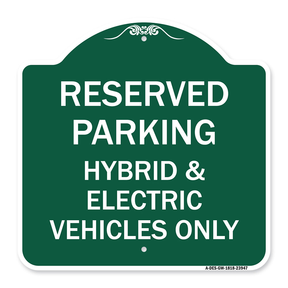 Signmission Designer Series Sign - For Electrical Cars Reserved Parking ...