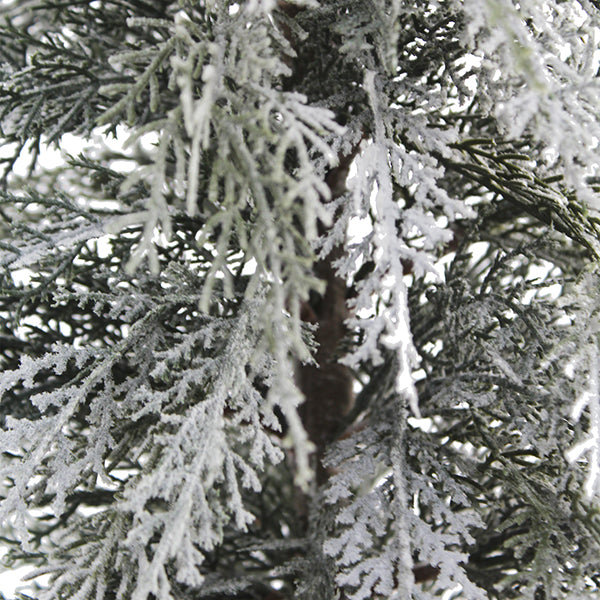 SEASONAL GREENERY TREE CEDAR FLOCKED POT 3FT