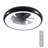 19" Pumpkin Lamp Indoor Fan Light, with Remote Control, Dimmable, 7 Blades, Reversible DC Motor, with LED Light, Black
