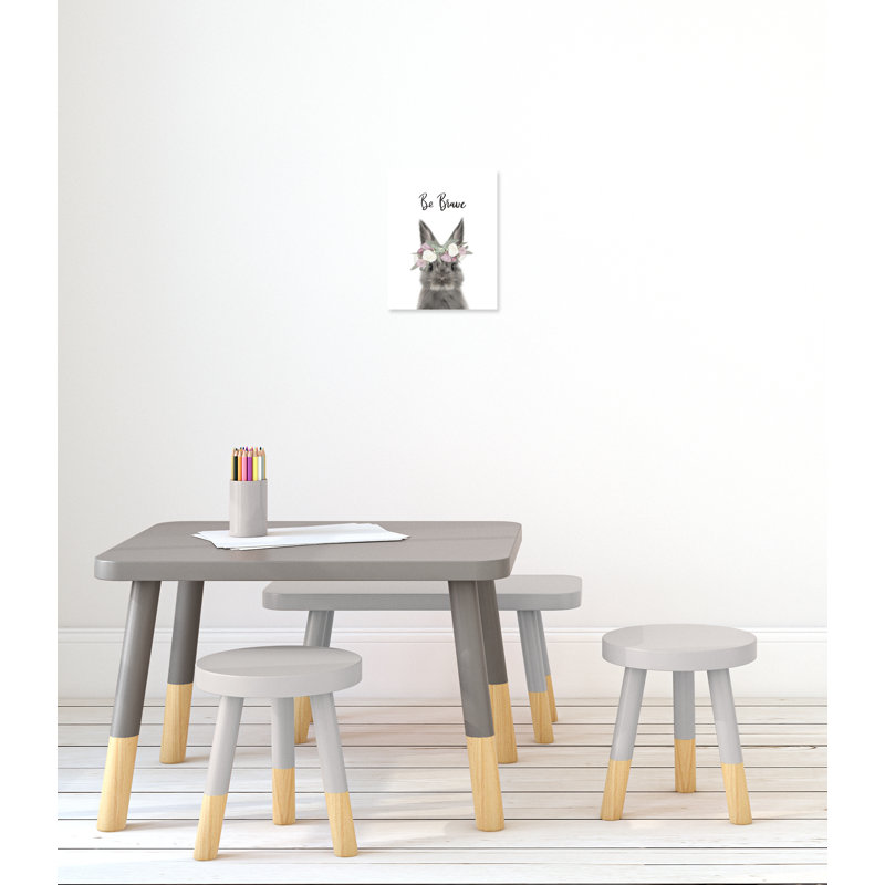 Le lapin est courage, H 14 po x l 11 po x P 1,5 po, Toile