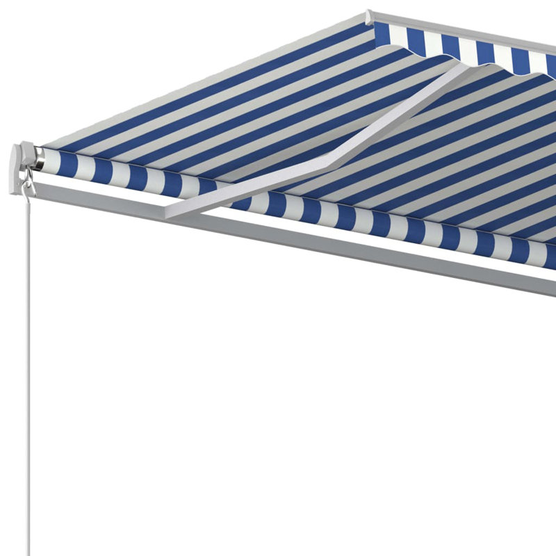 Dakota Fields 400cm W x 350cm D Polyester Cover Retractable Patio Awning, Blue, 4m W x 3.5m D