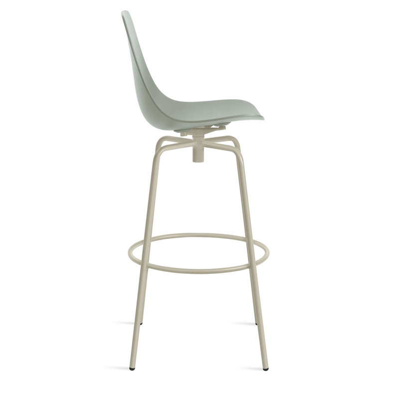 Clean Cut Swivel Stool with Metal Frame, Bar Stool (31" Seat Height), Gray Green