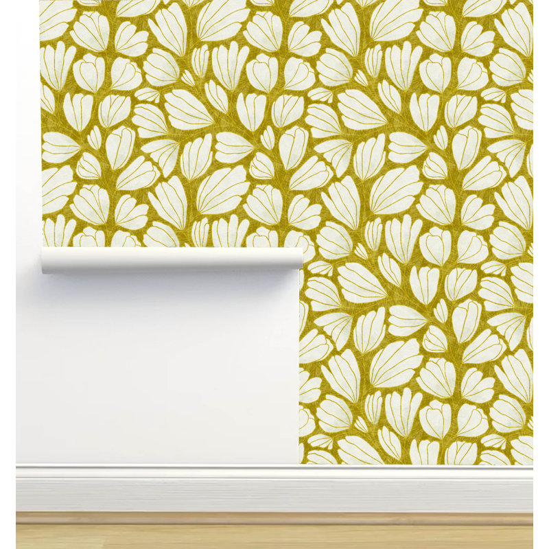 Neng Peel & Stick Floral Wallpaper, Gold