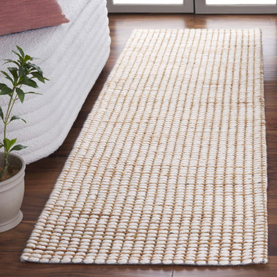 Tapis brun / naturel en jute / sisal / laine / coton tissé à la main Breedsville