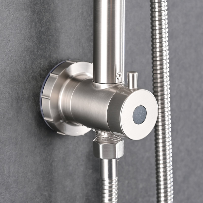 Shower System In Brushed Nickel With 6 Inch Rain Head And Handheld, Offering A Soothing Experience Bathroom 2.5 Gpm Flow Rate, Handheld