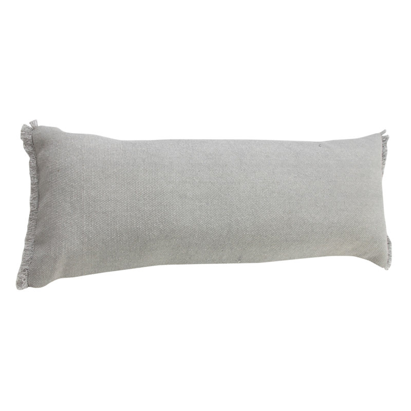 14" X 36" 100% Cotton Zippered Pillow, Light Gray