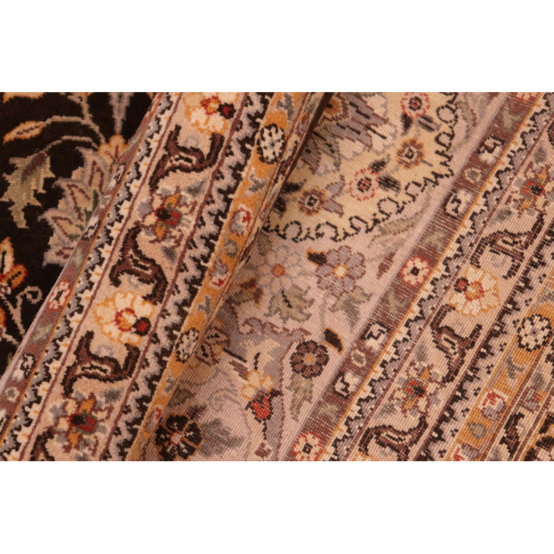 Hand-Knotted Gray Wool Traditional Persian Rug