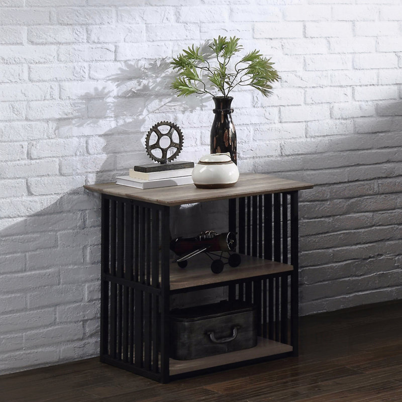 Table de chevet pour chambre ouverte 1pc, structure en métal, durable