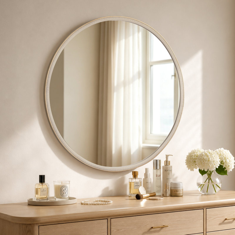 Miroir mural rond, 36 po x 36 po, White