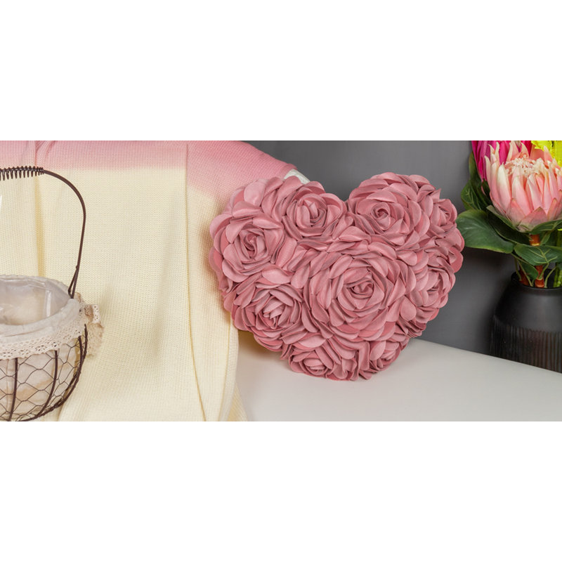  Housse de coussin 3D Flower, Rosé foncé