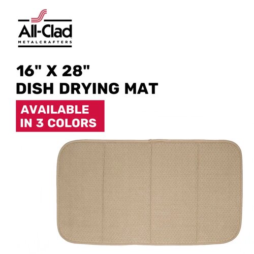 Grand Fusion Dish Drying Mat With 3 Section Rack, Light Gray