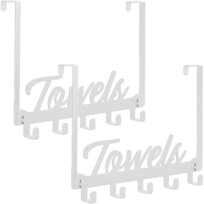 2 Pack Heavy Duty Over The Door Hooks With 10 Coat Hooks - Space Saving Towel Rack For Bathroom, Bedroom, Kitchen - No Drill Installation, Rustproof Manganese Steel