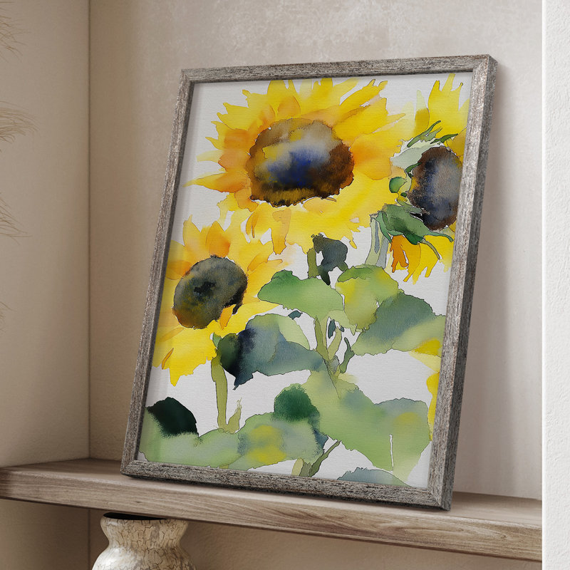 Reproduction encadrée FLORAL Series Dxxxiv - bois massif, H 15 po x l 12 po