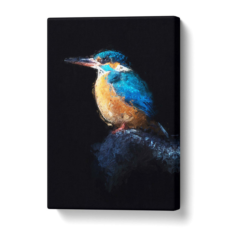 Kingfisher Bird in Abstract - Wrapped Canvas, 61 cm H x 40.6 cm W