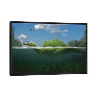 Spinosaurus Swimming In A River. by Paulo Leite Da Silva - Print on Canvas