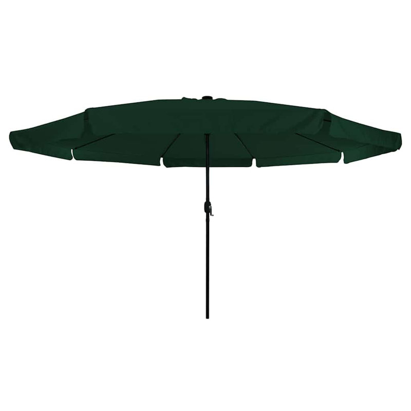 Garden Parasol with LED Strip Lights Polyester Outdoor Shade Summer, Green