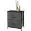 Table de chevet 2 tiroirs en acier gris Aeren