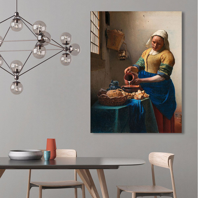 The Milkmaid (Detail) by Johannes Vermeer - Wrapped Canvas Painting, 100cm H x 70cm W x 4cm D
