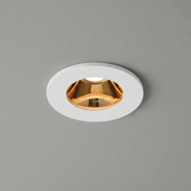 5 Watt White Recessed Ceiling Mounted Downlight, White/Gold