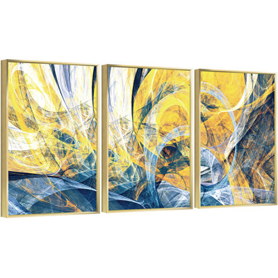 " Line Drawing Aluminum Framed Wall Art " 3 - Pieces