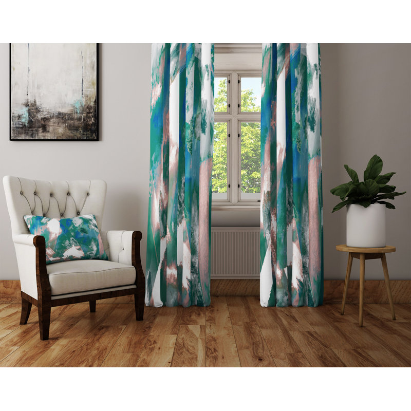 Paire de rideaux semi-transparents Paintstroke, l 56 po x L 78 po