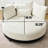 360 Rotatable Oversized Chair, Beige Fabric, Adjustable Phone Stand, 2 Gleaming 52.72'' Swivel Upholstery, Rotation, 2 Seats, Shock Absorbing-1397473050