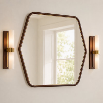 Houston Wall Accent Mirror - Walnut
