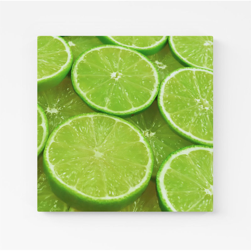 Fresh Limes - Wrapped Canvas Print, 16cm H x 16cm W x 3.8cm D