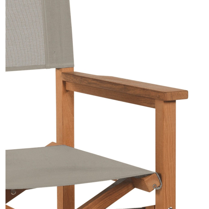Crider Director Teak Outdoor Bar Height Dining Armchair, Taupe